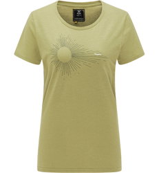 Haglöfs Träd Tee Print W – Tricou din bumbac organic cu imprimeu - Verde deschis
