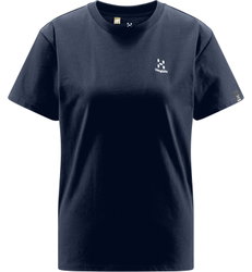 Haglöfs Camp Tee W – Tricou din bumbac organic - Albastru închis Tarn Blue Solid