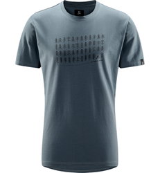 Haglöfs Outsider By Nature Print Tee – Tricou din bumbac organic cu imprimeu - Albastru Steel Blue