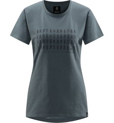 Haglöfs Outsider By Nature Print Tee W – Tricou din bumbac organic cu imprimeu - Albastru Steel Blue