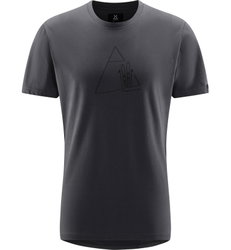 Haglöfs Outsider By Nature Print Tee – Tricou din bumbac organic cu imprimeu - Gri închis Magnetite