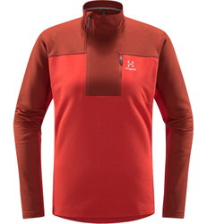 Haglöfs ROC Flash Mid Halfzip W – Bluză tehnică de cățărare cu fermoar scurt - Roșu Corrosion/Poppy red