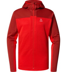 Haglöfs ROC Flash Mid Hood – Hanorac tehnic de cățărare - Roșu Corrosion/Zenith Red