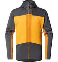 Haglöfs ROC Flash Mid Hood – Hanorac tehnic de cățărare - Gri închis/galben