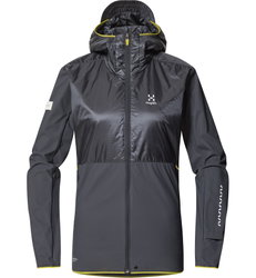 Haglöfs L.I.M Tempo Trail Mimic Hood W – Geacă izolată ușoară de alergare trail - Gri închis Magnetite