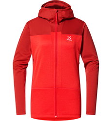 Haglöfs ROC Flash Mid Hood W – Hanorac tehnic de cățărare - Roșu Corrosion/Poppy red