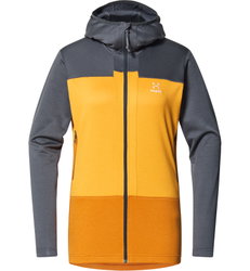 Haglöfs ROC Flash Mid Hood W – Hanorac tehnic de cățărare - Gri închis/galben