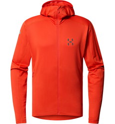 Haglöfs L.I.M Mid Multi Hood – Hanorac strat intermediar - Roșu Habanero