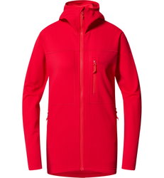 Haglöfs Rosson Mid Hood W – Hanorac strat intermediar - Roșu Bright Red