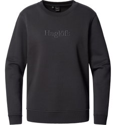 Haglöfs Crewneck W – Bluză din bumbac organic - Negru True Black