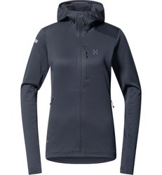 Haglöfs L.I.M Mid Fast II Hood W – Hanorac strat intermediar pentru activități rapide - Negru True Black