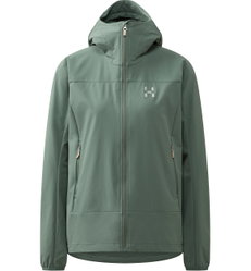 Haglöfs Rosson Softshell Hood W – Geacă softshell cu glugă - Verde Chlorophyll Green