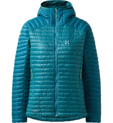 Haglöfs L.I.M Mimic II Hood W – Geacă izolată ultraușoară Mimic cu glugă - Albastru Mountain Teal/Deep Teal