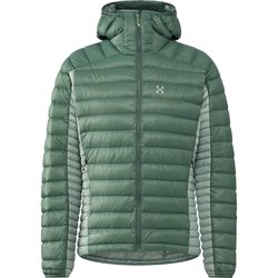Haglöfs L.I.M Down II Hood – Geacă din puf ultraușoară cu glugă - Verde Chlorophyll Green/Dew Green