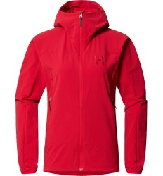 Haglöfs Rosson Softshell Hood W – Geacă softshell cu glugă - Roșu Bright Red
