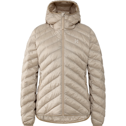 Haglöfs Särna Mimic II Hood W – Geacă izolată Mimic Gold cu glugă - Bej Chalk Beige
