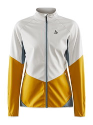 Craft Glide Jacket W – Geacă softshell de schi fond - Gri deschis cu galben