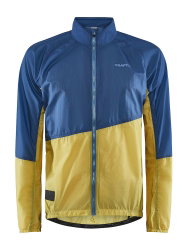 Craft ADV Offroad Wind Jacket – Geacă de vânt de ciclism cu glugă - Albastru cu galben