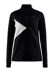 Craft ADV Nordic Wool HZ W – Bluză cu merinos și fermoar scurt - Negru