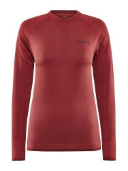 Craft ADV Warm Intensity LS W – Bluză strat de bază caldă - Roșu (421447)