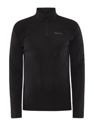 Craft ADV Wool Merino HZ – Bluză strat de bază cu merinos și fermoar scurt - Negru