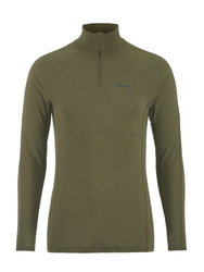 Craft ADV Wool Merino HZ – Bluză strat de bază cu merinos și fermoar scurt - Verde
