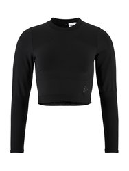 Craft ADV Tone Seamless Cropped LS Top W – Top scurt fără cusături cu mânecă lungă - Negru