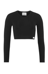 Craft Collective Rib Cropped LS Top W – Top scurt reiat cu mânecă lungă - Negru