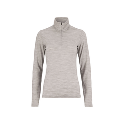 Craft Wool 95 HZ LS W – Bluză strat de bază din lână merinos 95% cu fermoar scurt - Gri