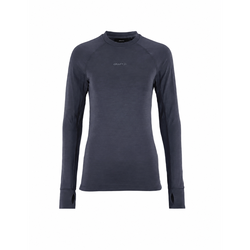 Craft Wool Comfort Rn LS W – Bluză strat de bază cu lână, dublu strat - Albastru