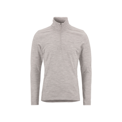 Craft Wool 95 HZ LS – Bluză strat de bază din lână merinos 95% cu fermoar scurt - Gri