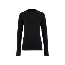 Craft Wool Comfort Rn LS W – Bluză strat de bază cu lână, dublu strat - Negru