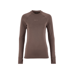 Craft Wool Comfort Rn LS W – Bluză strat de bază cu lână, dublu strat - Maro