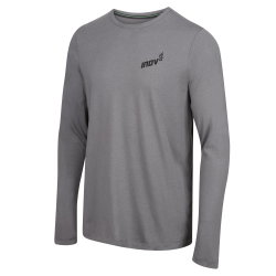 INOV8 Graphic Tee LS Brand – Bluză din bumbac cu imprimeu - Gri