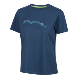 INOV8 Graphic Tee SS Ridge W – Tricou din bumbac organic cu imprimeu - Albastru