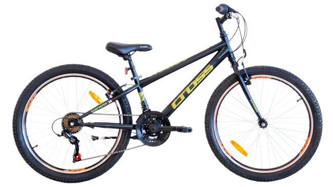 Bicicleta copii mtb CROSS Speedster 24 Steel - Black | 8-11 ani