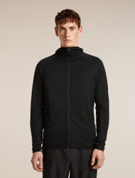 Hanorac Merino Icebreaker 150 Ace Zip Hoodie UPF - negru Black