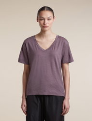 Tricou Merino Icebreaker 150 Tech Lite V Neck - gri Grey Plum