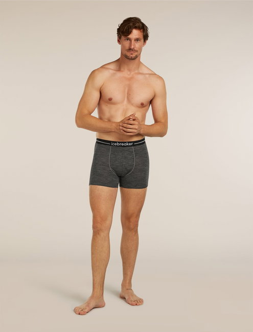 Boxeri Merino Icebreaker Anatomica - gri Gritstone Hthr/negru