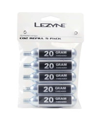 Cartușe CO2 Lezyne 20g - pachet 5 bucăți - argintiu