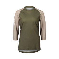 Tricou ciclism MTB POC MTB Pure 3/4 Jersey W - Epidote Green/Light Sandstone Beige