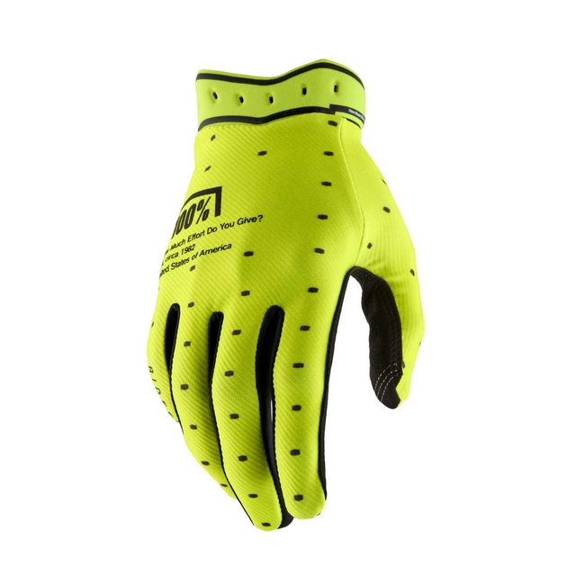 Mănuși ciclism 100% Ridefit - Fluo Yellow
