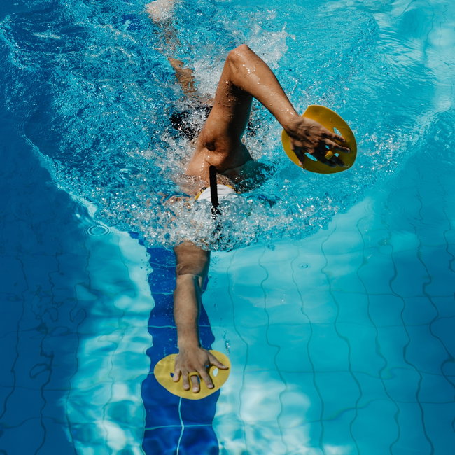Finis - palmare inot Manta Paddles - galben