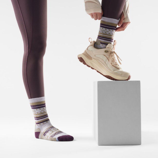 Smartwool - sosete sport femei Hike Margarita Light Cushion Crew - maro deschis mov negru eclipsa
