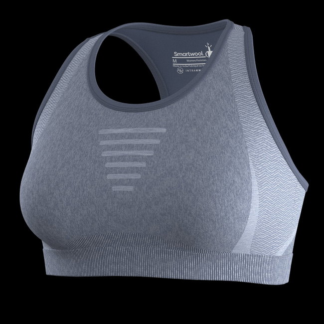 Bustieră sport Merino Smartwool Intraknit Racerback - albastru Nightfall Blue Heather