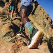 Smartwool - sosete merino - Trail Run Targeted Cushion Neature Print Crew Socks - Albastru/Verde