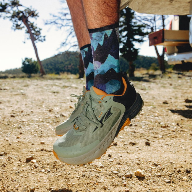Șosete Merino trail running Smartwool Trail Run Summit Sector - albastru Nightfall Blue | Crew | Targeted Cushion
