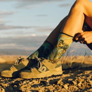 Șosete Merino ciclism Smartwool Bike Rugged Ride Print - albastru Capri | Crew | Zero Cushion