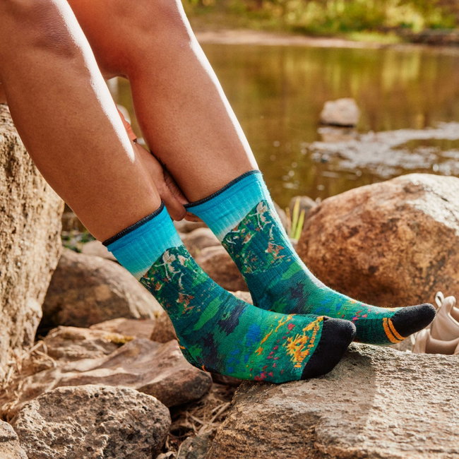 Șosete Merino hiking Smartwool Hike Mountain Lake - albastru Capri | Crew | Targeted Cushion