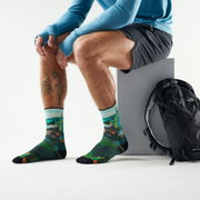 Șosete Merino hiking Smartwool Hike Trail Trekker Print - verde Winter Moss | Crew | Targeted Cushion